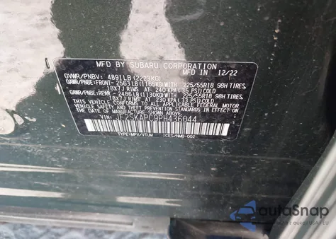 2023 Subaru Forester Limited from USA, damaged, VIN JF2SKAPC9PH436044